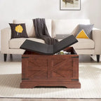 Table basse, table carrée en bois avec rangement dissimulé, design grange, table basse rustique avec plateau relevable à charnières