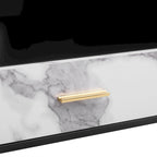 Meuble TV moderne de 180 cm avec 2 armoires et compartiments ouverts, Centre de divertissement pour téléviseurs jusqu'à 80 pouces, Console Telion