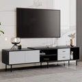 Modern TV Stand with 2 Doors and Large Storage Cabinet