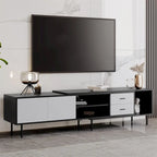 Modern TV Stand with 2 Doors and Large Storage Cabinet