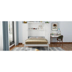 Lit escamotable Queen Size avec deux armoires et une étagère de rangement