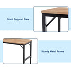 Bureau d'établi industriel à hauteur réglable avec plateau en bois et 4 pieds métalliques pour garage, atelier ou usage domestique