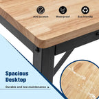 Bureau d'établi industriel à hauteur réglable avec plateau en bois et 4 pieds métalliques pour garage, atelier ou usage domestique