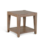 Table d'appoint, une étagère, acajou brun clair, 61 cm de côté