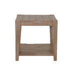 Table d'appoint, une étagère, acajou brun clair, 61 cm de côté