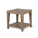 Table d'appoint, une étagère, acajou brun clair, 61 cm de côté