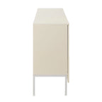 Buffet avec 4 portes inférieures incurvées, Bahut avec pieds en métal, Console avec étagère réglable
