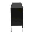Buffet avec 4 portes inférieures incurvées, Bahut avec pieds en métal, Console avec étagère réglable