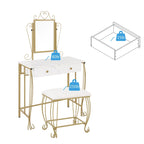 Ensemble table et miroir de maquillage