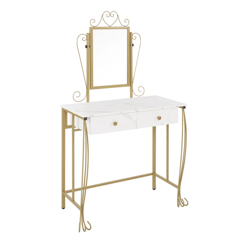 Ensemble table et miroir de maquillage