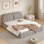Modern Queen Size Upholstered Bed with Thick Fabric