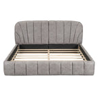 Lit double rembourré de taille Queen moderne avec tissu épais