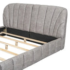 Lit double rembourré de taille Queen moderne avec tissu épais