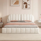 Lit double rembourré de taille Queen moderne avec tissu épais