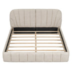 Lit double rembourré de taille Queen moderne avec tissu épais