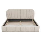 Lit double rembourré de taille Queen moderne avec tissu épais