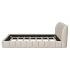 Lit double rembourré de taille Queen moderne avec tissu épais