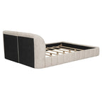 Lit double rembourré de taille Queen moderne avec tissu épais