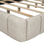 Lit double rembourré de taille Queen moderne avec tissu épais