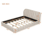 Lit double rembourré de taille Queen moderne avec tissu épais