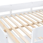 Lit mezzanine en bois massif avec bureau et étagère pour enfants
