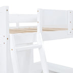 Lit mezzanine en bois massif avec bureau et étagère pour enfants
