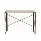 Bureau d'écriture sans outil avec pieds en métal et plateau en stratifié chêne cousu pour la maison et le bureau