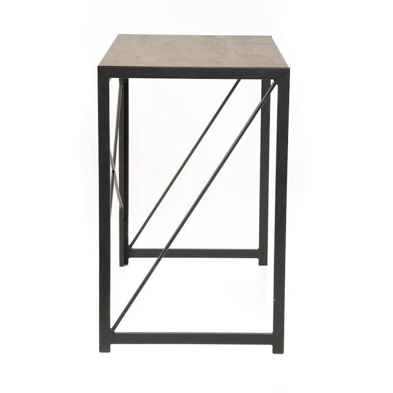 Bureau d'écriture sans outil avec pieds en métal et plateau en stratifié chêne cousu pour la maison et le bureau