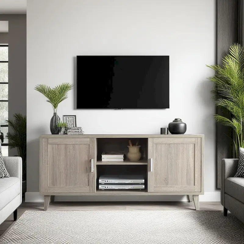 Meuble TV console moderne de 152 cm pour téléviseurs jusqu'à 65 pouces