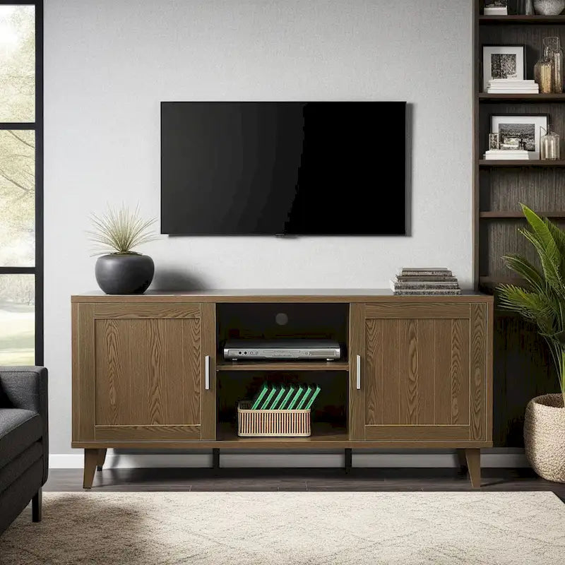 Meuble TV console moderne de 152 cm pour téléviseurs jusqu'à 65 pouces