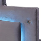 Lit plate-forme capitonné Queen Size avec lumières LED et 4 tiroirs