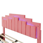 Lit plate-forme capitonné Queen Size avec lumières LED et 4 tiroirs
