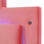 Lit plate-forme capitonné Queen Size avec lumières LED et 4 tiroirs
