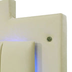 Lit plate-forme capitonné Queen Size avec lumières LED et 4 tiroirs