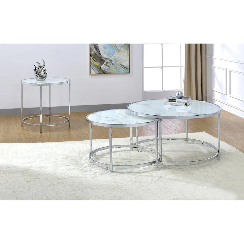 Table basse gigogne 2 pièces ronde