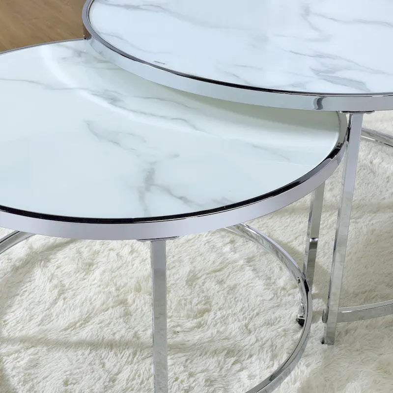 Table basse gigogne 2 pièces ronde