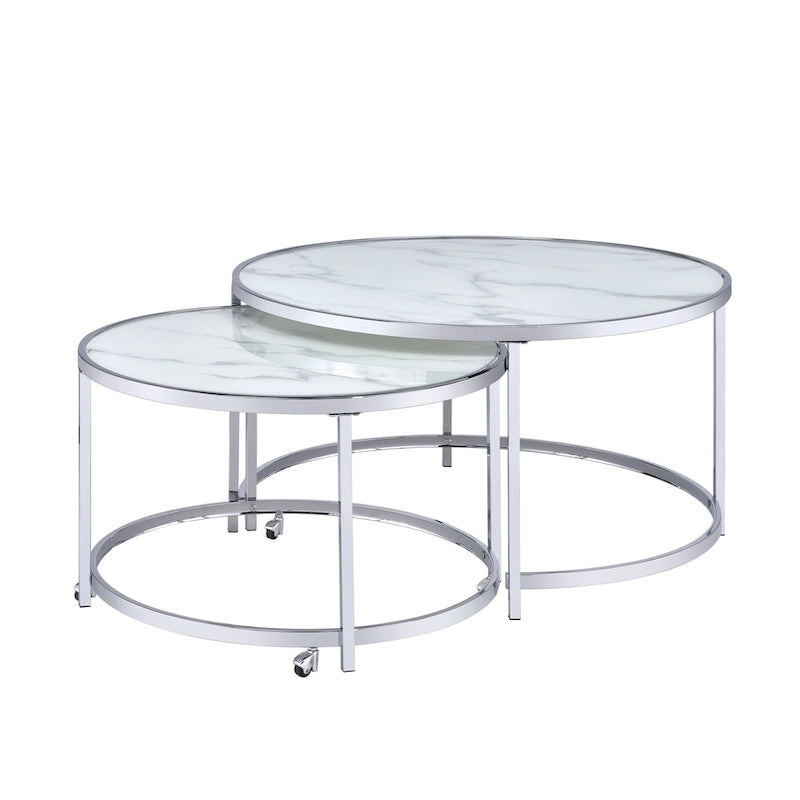 Table basse gigogne 2 pièces ronde