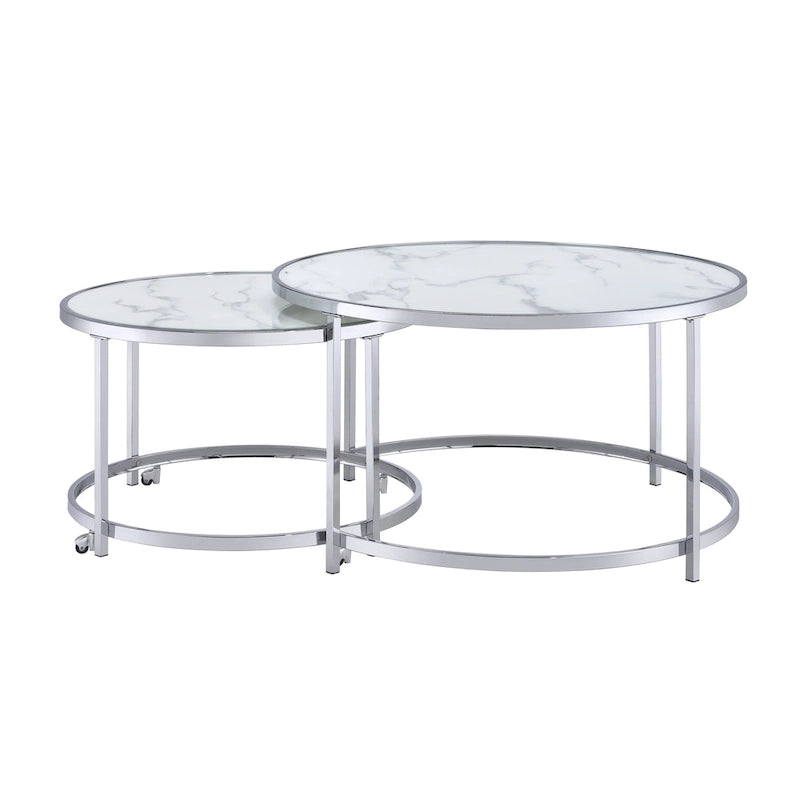Table basse gigogne 2 pièces ronde