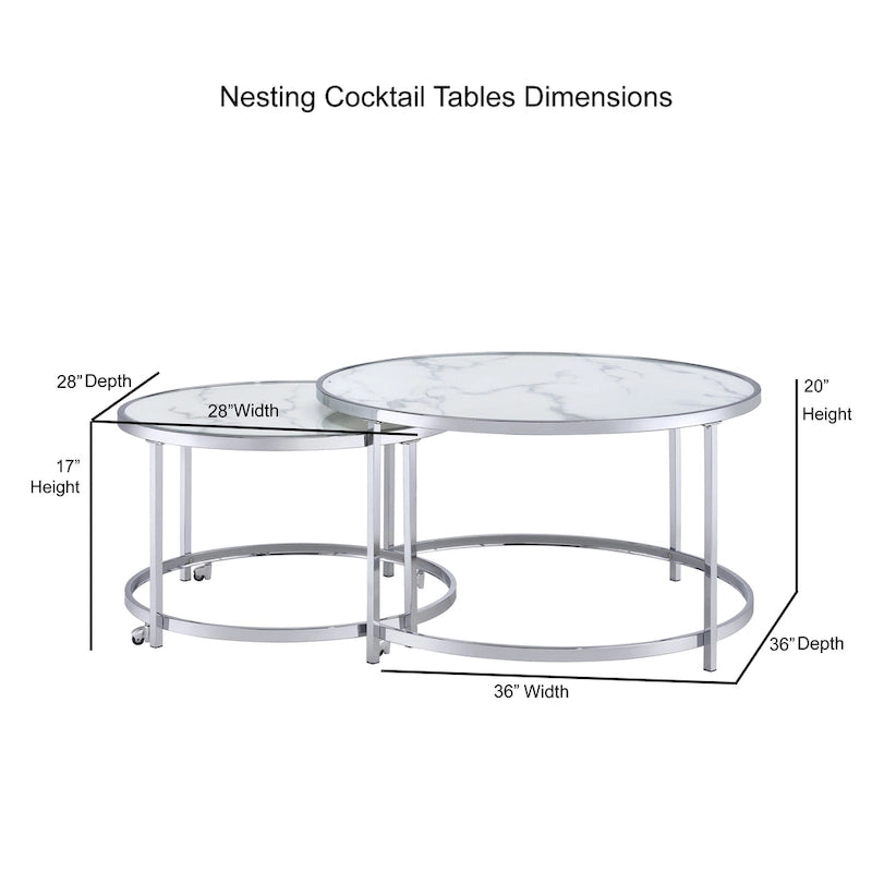 Table basse gigogne 2 pièces ronde