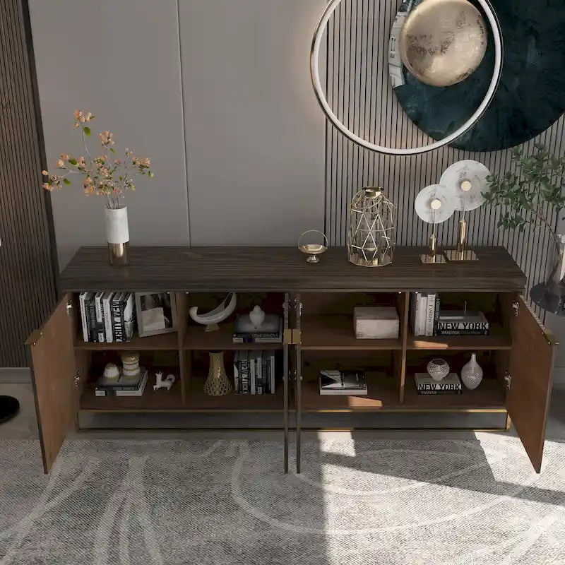 Meuble d'appoint 4 portes en bois