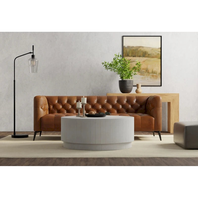 Table basse ronde en orme 42