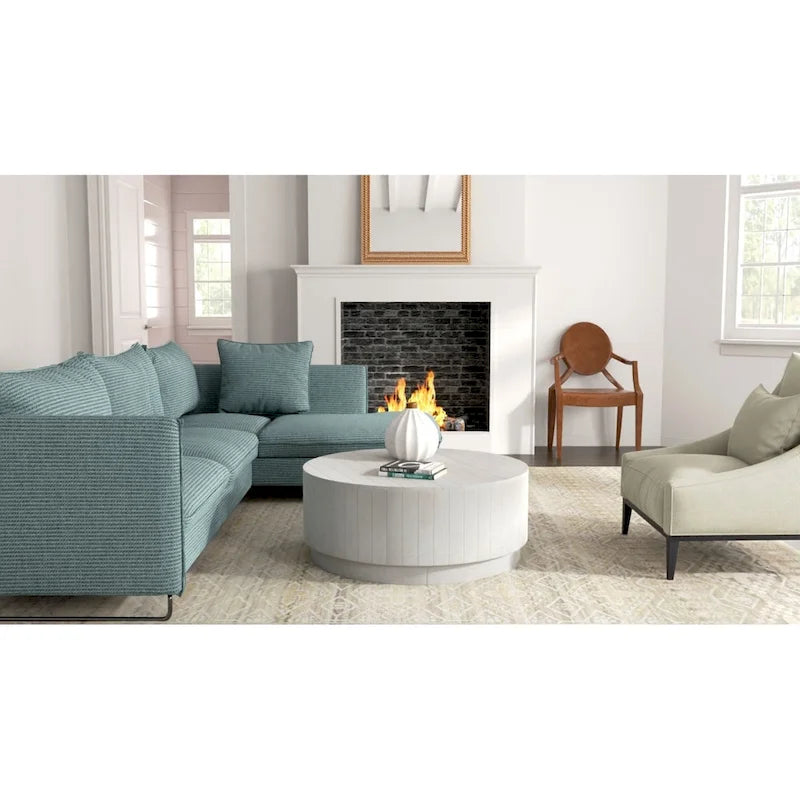 Table basse ronde en orme 42