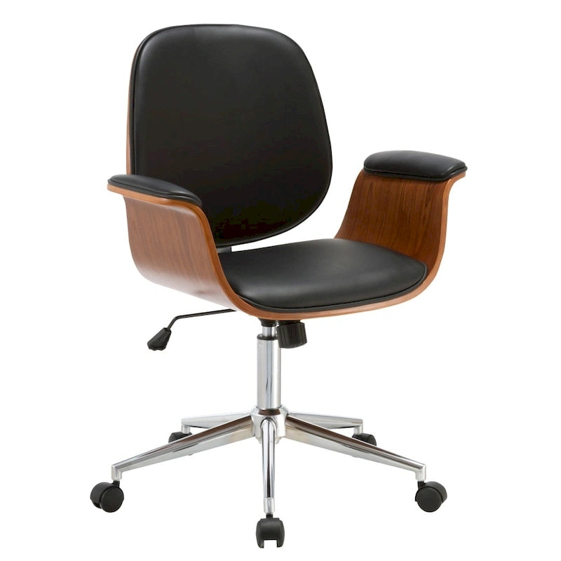 Chaise de bureau mi-siècle en similicuir