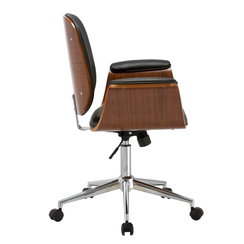 Chaise de bureau mi-siècle en similicuir