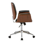 Chaise de bureau mi-siècle en similicuir