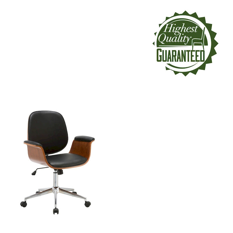 Chaise de bureau mi-siècle en similicuir