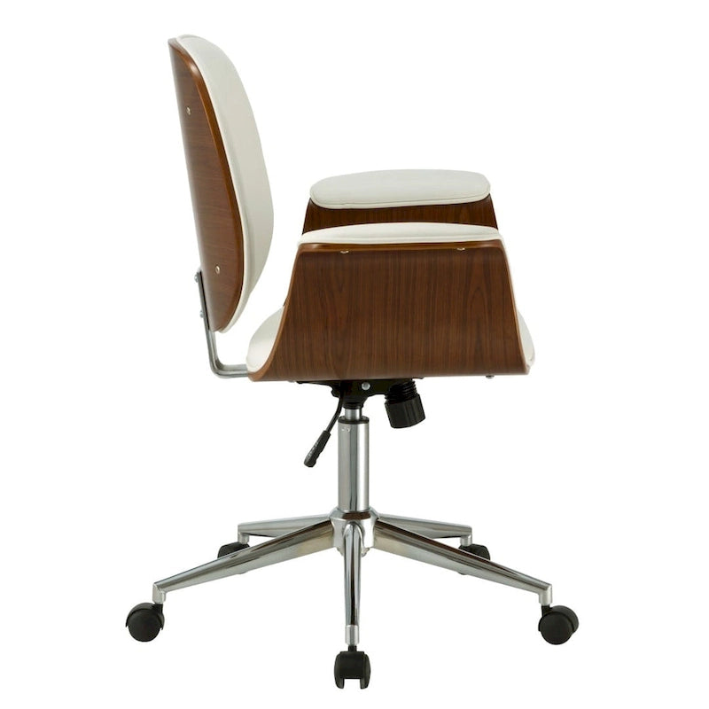 Chaise de bureau mi-siècle en similicuir