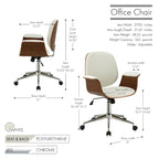 Chaise de bureau mi-siècle en similicuir