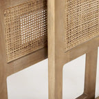 Tables d'appoint gigognes carrées en bois massif avec accents en rotin (ensemble de 2) - 20L x 20l x 23H
