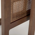 Tables d'appoint gigognes carrées en bois massif avec accents en rotin (ensemble de 2) - 20L x 20l x 23H
